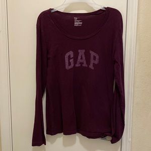 Burgundy long sleeve Top